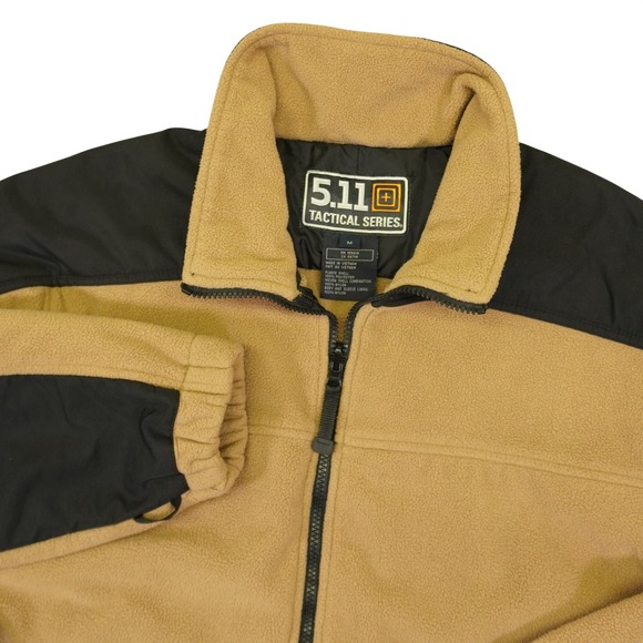 5.11 Tactical Series Other - 5.11 Tactical Series Jacket Mens M Tan Black Fleece Full Zip Utility Outdoor